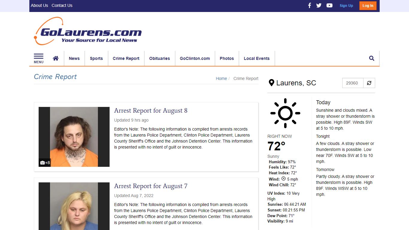 Crime Report | golaurens.com